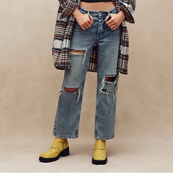 Free People Lucia Distressed Ankle Cropped Jeans - Picture 6 of 12